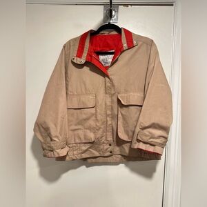 VTG Contemporary Classics Sz:S Tan w/Red Interior Full Zip Light Field Jacket.